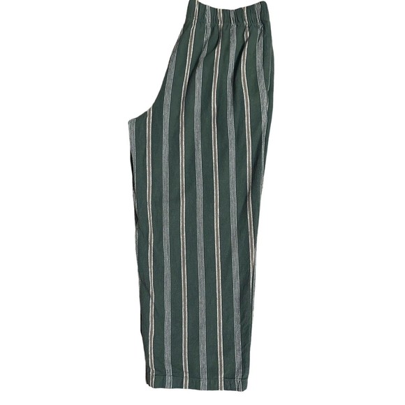 DIP Women's Linen Trouser Pants Size M Capri Pockets Elastic Green Loose Fitting - Picture 4 of 11